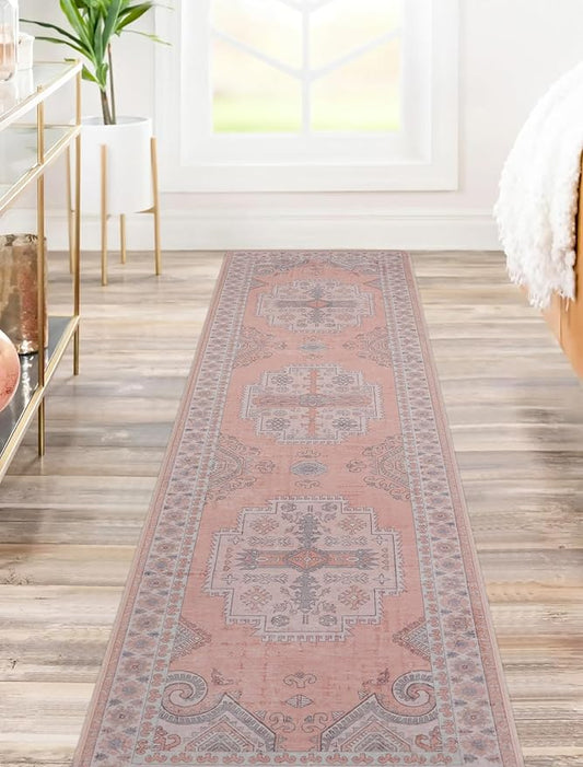 Washable Runner Rug Hallway Carpet : 2x8ft Stain Resistant Entryway Runner No Crease Non Slip Laundry Room Floor Rug for Indoor Kitchen Bedroom Bedside Entryway Entry Foyer Dining Office Farmhouse