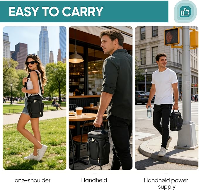 Carrying Case Compatible with Anker SOLIX C300DC and Jackery Explorer 240D Mobile Power Station - Premium Padded Travel Case with Zippered Window and Adjustable Shoulder Straps