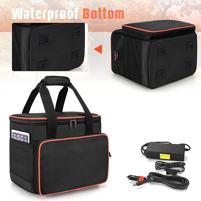 Trunab Travel Carrying Case Compatible with Jackery Explorer 500, Portable Power Station Storage Case with Waterproof Bottom and Front Pockets for Charging Cable and Accessories