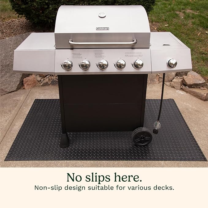 Cuisinart Premium Deck and Grill Mat, 65" x 36", Non-Slip Rubber Mat for BBQ, Griddle and Grill All Season Protection for Patio, Deck and Porch