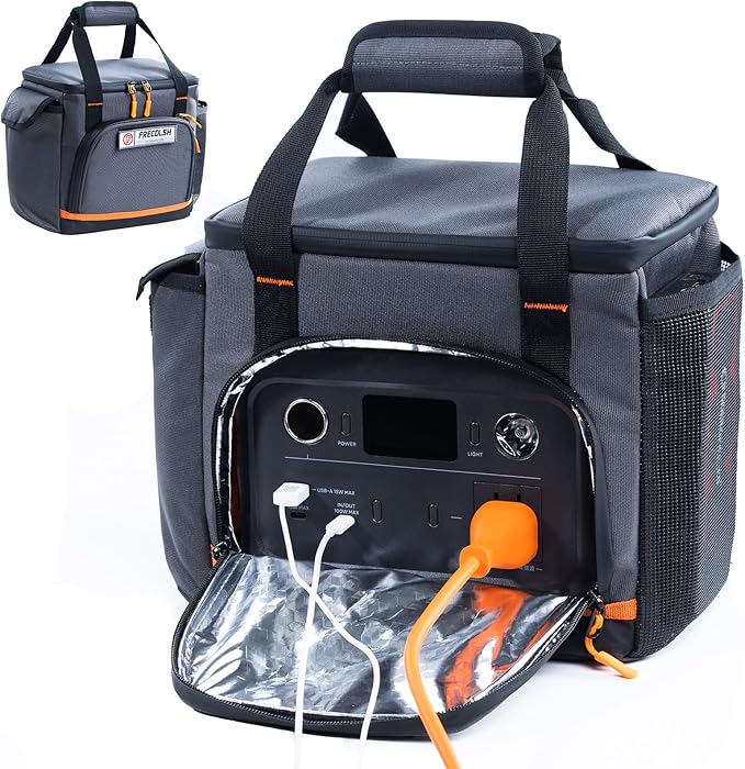 Travel Carrying Case Compatible with Jackery Explorer 300/240/160, Portable Power Station Storage Case with Water- proof Bottom and Front Pockets for Jackery Accessories Solar Generator