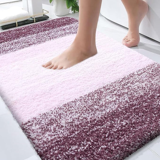 OLANLY Bathroom Rugs Mat 36x24, Extra Soft Absorbent Microfiber Bath Rugs, Rubber Backing, Quick Dry, Machine Washable Bath Mats for Bathroom Floor, Tub and Shower, Home Decor Accessories, Mauve