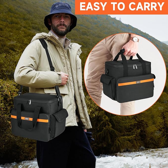 LEFOR·Z Carrying Case Compatible with Jackery Explorer 1000 v2/ECOFLOW River 2/River 2 Max 500/River 2 Pro/BLUETTI Elite 100 V2,Portable Power Station Travel Bag for Charging Cable and Accessories