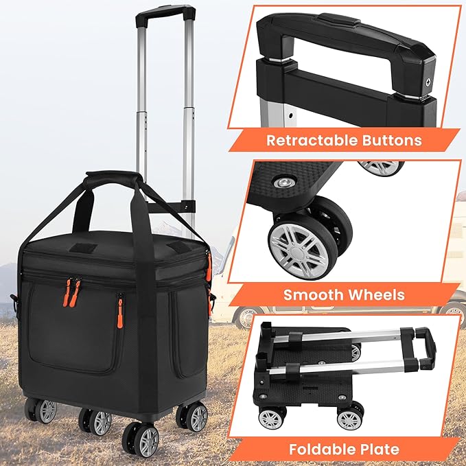 Carrying Case with Wheels Compatible with Jackery Explorer 1000 V2, Portable Power Station Travel Bag Padded for Explorer 1000 V2 with Detachable Trolley, Multi-pocket & Adjustable Shoulder Strap
