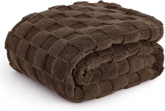 Bedsure GentleSoft Brown Throw Blanket for Couch - Super Soft Cozy Blankets Gifts for Women Men Girls, Cute Small Fleece Throws for Bedroom Home Decor, 50x70 Inches