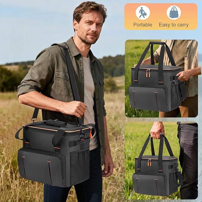 Portable Station Bag Compatible with Jackery Explorer 2000 v2/ 2000/ 2000 Pro/1000 Plus/ 1500/ 1500 Pro/ BLUETTI Elite 200 V2, Padded Travel Carrying Bag with Large Accessory Pocket & Shoulder Strap