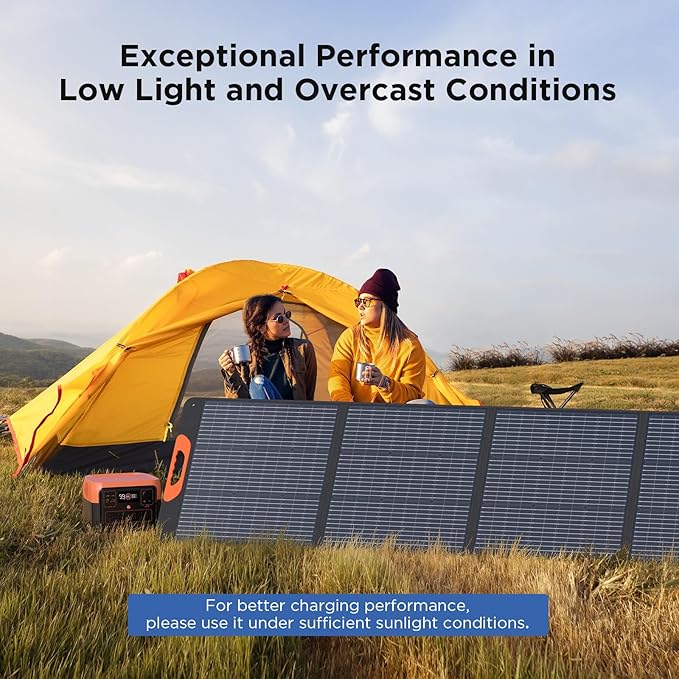 ZOUPW 220W Portable Solar Panel for Power Station,23.5% Efffciency Mono Foldable Solar Charger for Jackery 1000 V2/EcoFlow Delta/Bluetti/Anker Solix,IP67 Waterproof for RV Camping Home Backup