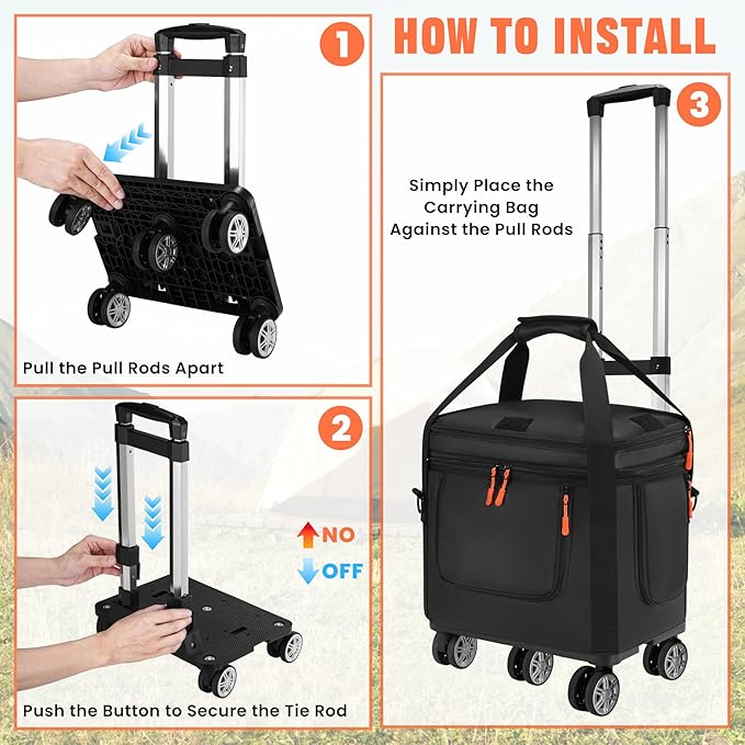 Carrying Case with Wheels Compatible with Jackery Explorer 1000 V2, Portable Power Station Travel Bag Padded for Explorer 1000 V2 with Detachable Trolley, Multi-pocket & Adjustable Shoulder Strap