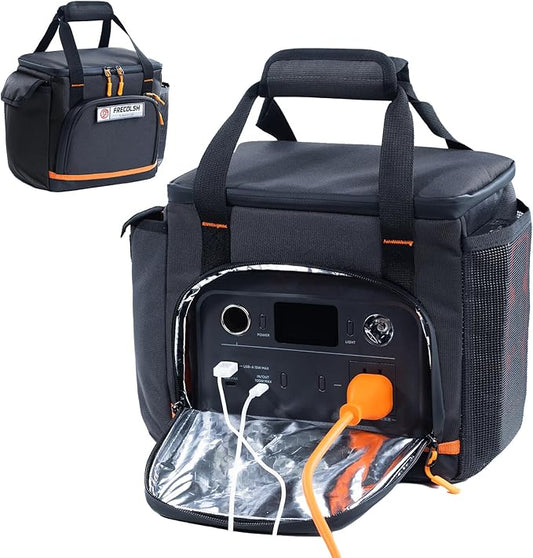 Travel Carrying Case Compatible with Jackery Explorer 300/240/160, Portable Power Station Storage Case with Water- proof Bottom and Front Pockets for Jackery Accessories Solar Generator