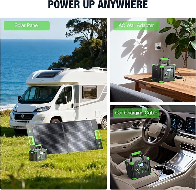 Portable Power Station 300W, GRECELL 288Wh Solar Generator with 60W USB-C PD Output, 110V Pure Sine Wave AC Outlet Backup Lithium Battery for Outdoors Camping Travel Home Blackout