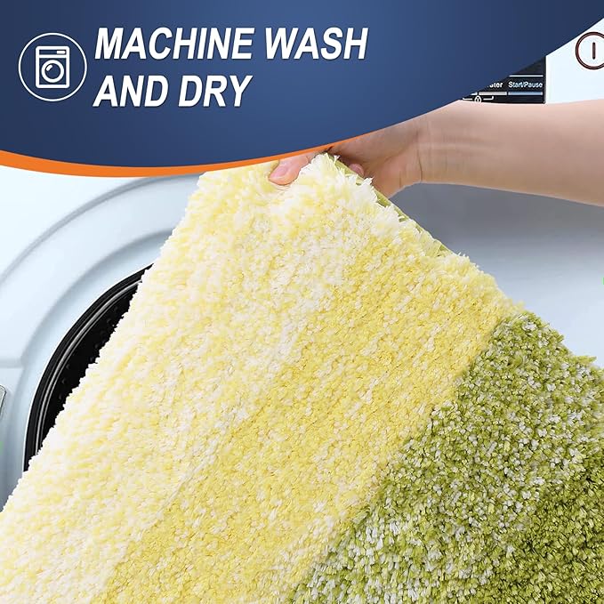 OLANLY Bathroom Rugs Mat 36x24, Extra Soft Absorbent Microfiber Bath Rugs, Rubber Backing, Quick Dry, Machine Washable Bath Mats for Bathroom Floor, Tub and Shower, Home Decor Accessories, Olive Green