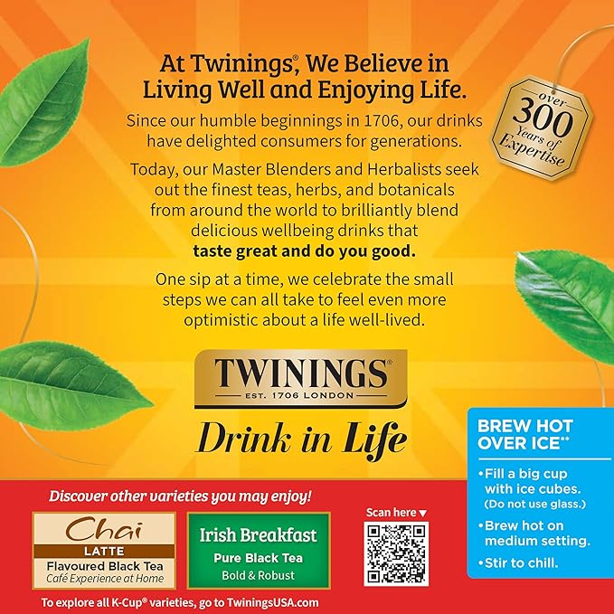 Twinings English Breakfast Black Tea 72 K-Cup Pods for Keurig, 12 Count (Pack of 6) Smooth, Flavourful, Robust, Caffeinated, Enjoy Hot or Iced