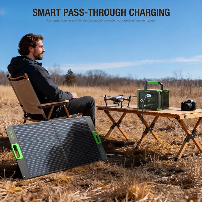 Portable Power Station 500W (Peak 1000W), 519Wh Solar Generator with 2x110V AC Outlets & USB-C PD 60W, 10-Port Power Bank with Wireless Charger for Outdoor Camping, RV Trips, and Home Emergency Backup