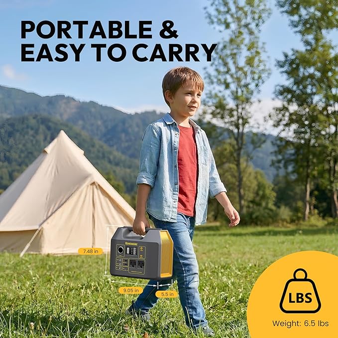 EnginStar Portable Power Station,300W Solar Generator, 110V 296Wh Power Bank Two Pure Sine Wave AC Outlet 80000mAh Lithium Battery Pack for Camping Outdoors Trip RV Hunting Vans Emergency Backup