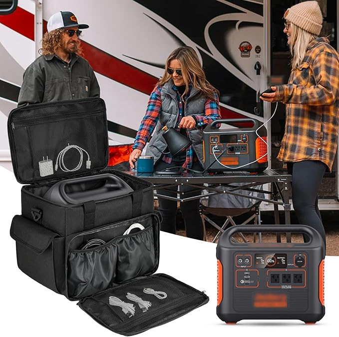 Carrying Case Compatible with Jackery Explorer 500/ECOFLOW River/River Pro/BLUETTI EB3A/GRECELL T500 Portable Power Station,Waterproof Travel Storage Bag for Charging Cable and Accessories(Bag Only)