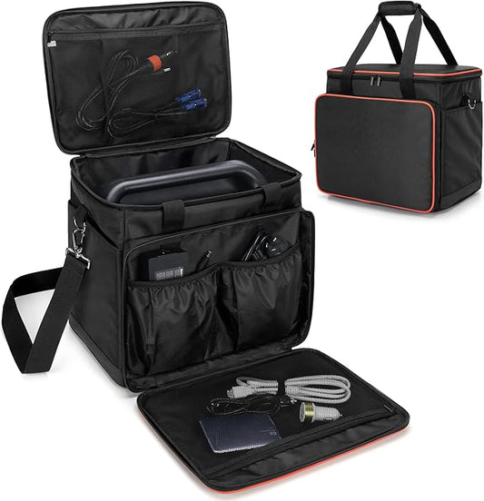 Trunab Travel Carrying Bag Compatible with Jackery Explorer 1500, Portable Power Station Storage Case with Waterproof Bottom and Front Pockets for Charging Cable and Accessories