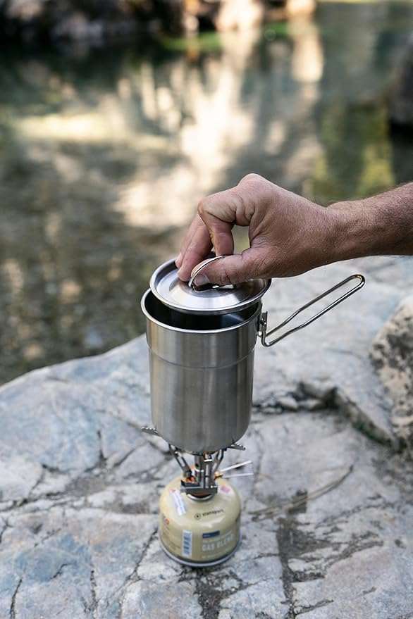 Stansport Stainless Steel Camping Cookware Set – Durable Nesting Mess Kit for Backpacking, Hiking & Outdoor Cooking – Compact Portable Pot & Pan with Carry Bag – Multiple Sizes for Family to Solo Use