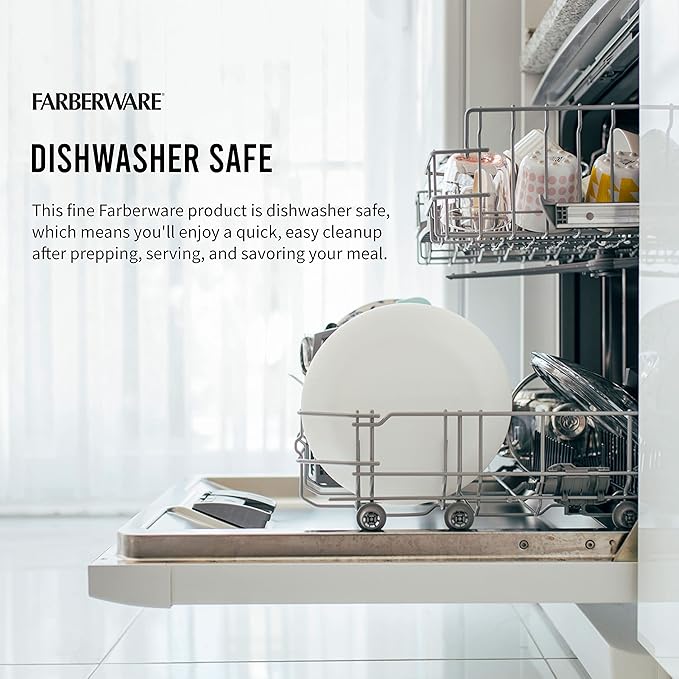 Farberware Plastic Cutting Board Set, Dishwasher- Safe Poly Chopping Board for Kitchen with Easy Grip Handles, Set of 3, White