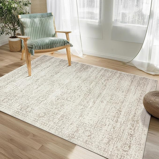 Washable Rugs 3x5 Area Rugs for Living Room,Bedroom- Non Slip Vintage Entryway Rug for Indoor Entry,Kitchen,Bathroom,Kids Girls Room,Home,Office,Ultra Soft Faux Wool Laundry Room Small Carpets