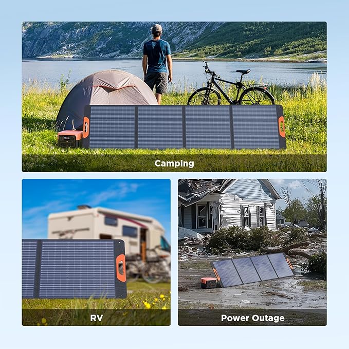 ZOUPW 220W Portable Solar Panel for Power Station,23.5% Efffciency Mono Foldable Solar Charger for Jackery 1000 V2/EcoFlow Delta/Bluetti/Anker Solix,IP67 Waterproof for RV Camping Home Backup