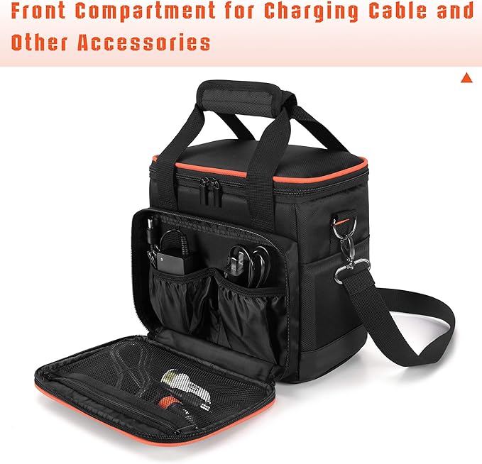Trunab Travel Carrying Bag Compatible with Jackery Explorer160/240/300, Portable Power Station Storage Case with Waterproof Bottom and Front Pockets for Charging Cable and Accessories