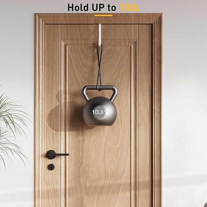 6 Pack Over The Door Hooks, Door Hanger Hook, Towel Hooks for Hanging, Bathroom Hook, Fit 1 3/8" Door, White