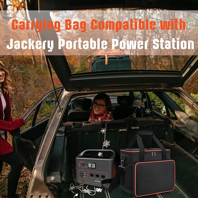 Trunab Travel Carrying Case Compatible with Jackery Explorer 500, Portable Power Station Storage Case with Waterproof Bottom and Front Pockets for Charging Cable and Accessories