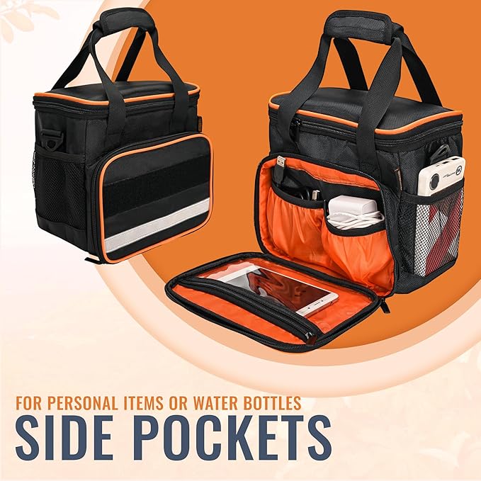 CROTIRAD Travel Carrying Bag Compatible with Jackery Explorer 300 240 160, Portable Power Station Storage Case with Front Pockets for Charging Cable and Accessories, Black