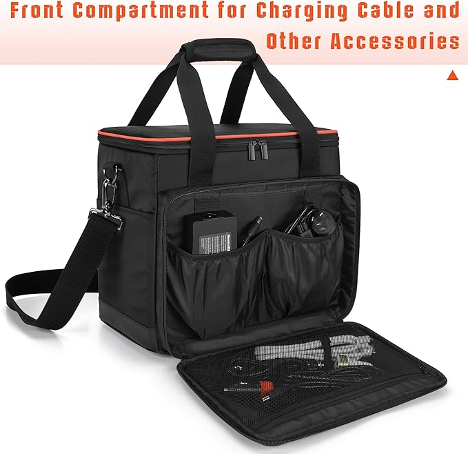 Trunab Travel Carrying Case Compatible with Jackery Explorer 1000/1000 v2, Portable Power Station Storage Bag with Waterproof Bottom and Front Pockets for Charging Cable and Accessories