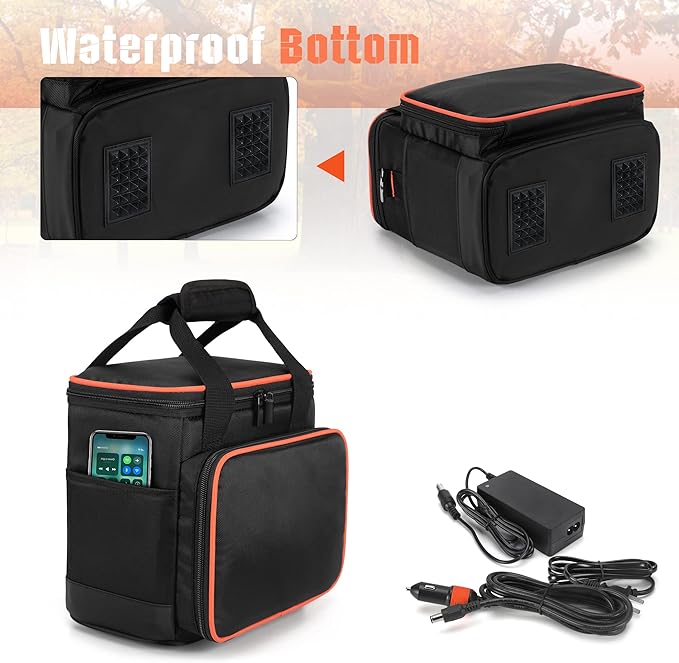Trunab Travel Carrying Bag Compatible with Jackery Explorer160/240/300, Portable Power Station Storage Case with Waterproof Bottom and Front Pockets for Charging Cable and Accessories