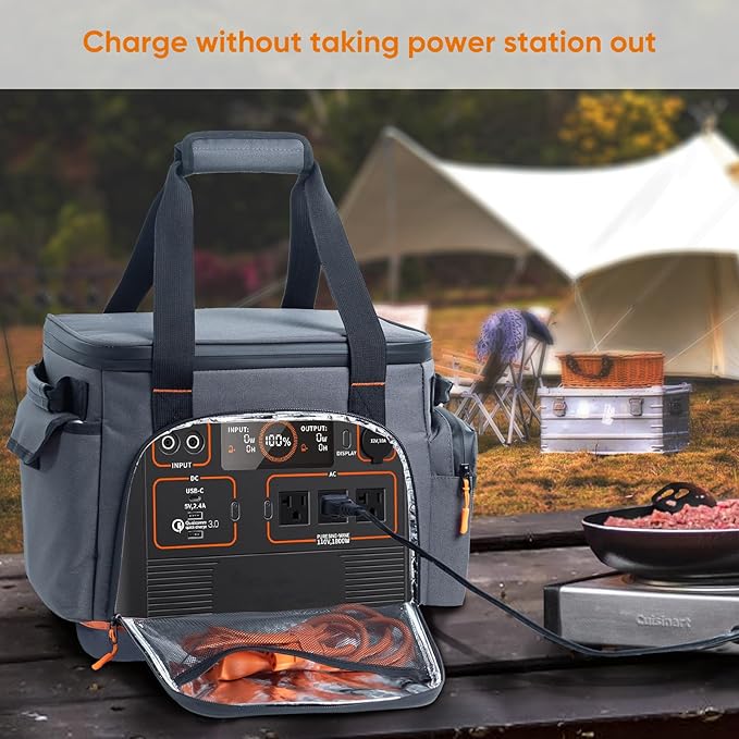 Travel Carrying Case Compatible with Jackery Explorer 1500, Portable Power Station Storage Case with Water- proof Bottom and Pocket for Jackery Accessories Solar Generator, Storage Bag Only