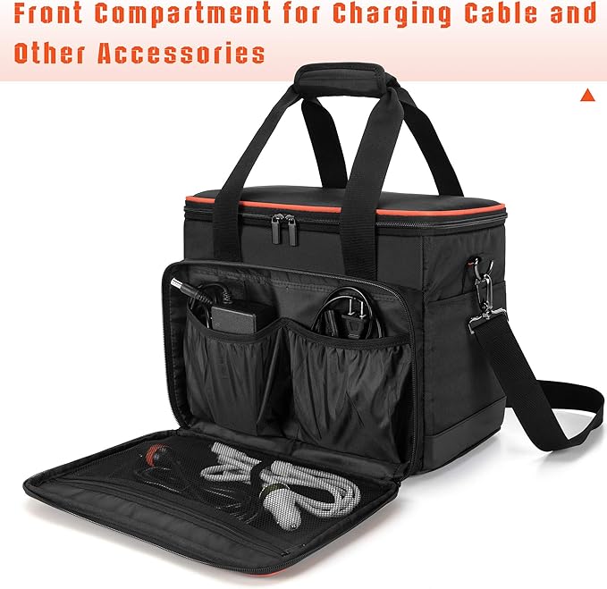 Trunab Travel Carrying Case Compatible with Jackery Explorer 500, Portable Power Station Storage Case with Waterproof Bottom and Front Pockets for Charging Cable and Accessories