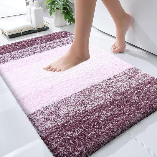 OLANLY Bathroom Runner Rugs 40x24, Extra Soft Absorbent Microfiber Bath Rugs, Rubber Backing, Quick Dry, Machine Washable Bath Mats for Bathroom Floor, Tub and Shower, Home Decor Accessories, Mauve