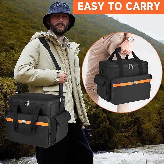LEFOR·Z Carrying Case Compatible with Jackery Explorer 1000/ECOFLOW River Max/Bluetti EB70S/GRECELL T1000 Portable Power Station,Travel Storage Bag for Charging Cable and Accessories(Bag Only)