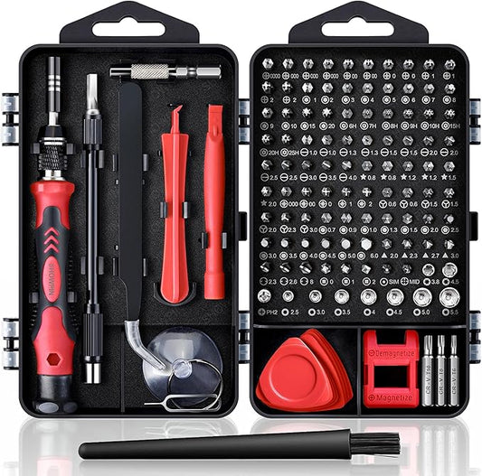 Precision Screwdriver Set, SHOWPIN 122 in 1 Computer Screwdriver Kit, Laptop Screwdriver Sets with 101 Magnetic Drill Bits, Electronics Tool Kit Compatible for Computer, Tablet, PC, iPhone, PS4 Repair