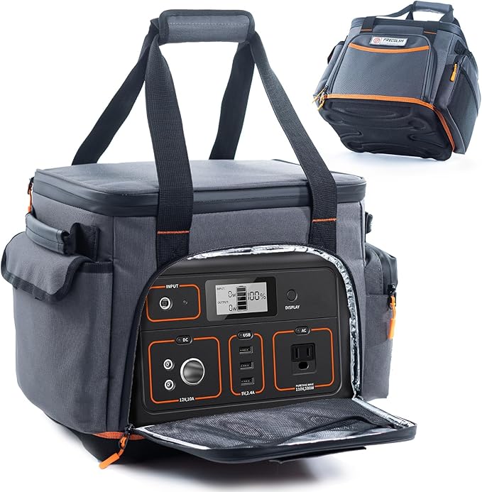 Travel Carrying Case Compatible with Jackery 500, Portable Power Station Storage Case with Water- proof Bottom and Pocket for Jackery Accessories, Storage Bag Only