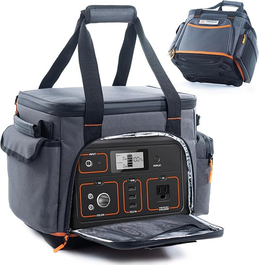 Travel Carrying Case Compatible with Jackery 500, Portable Power Station Storage Case with Water- proof Bottom and Pocket for Jackery Accessories, Storage Bag Only