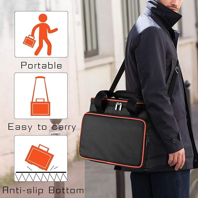 Trunab Travel Carrying Case Compatible with Jackery Explorer 500, Portable Power Station Storage Case with Waterproof Bottom and Front Pockets for Charging Cable and Accessories