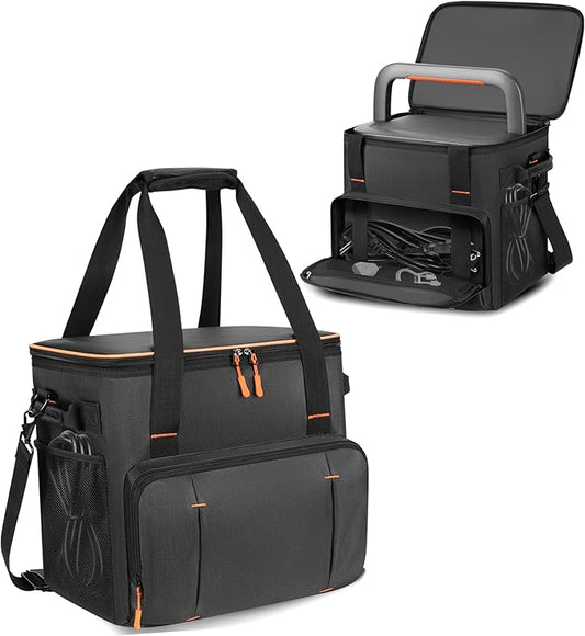 Portable Station Bag Compatible with Jackery Explorer 2000 v2/ 2000/ 2000 Pro/1000 Plus/ 1500/ 1500 Pro/ BLUETTI Elite 200 V2, Padded Travel Carrying Bag with Large Accessory Pocket & Shoulder Strap