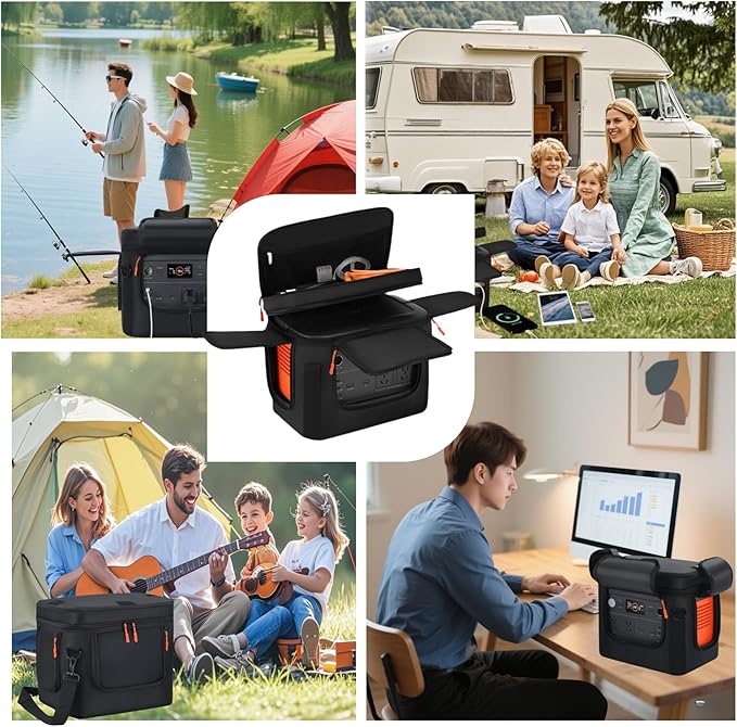 For Jackery Explorer 1000 V2 Carrying Case - Portable Power Station Bag with Quick Access Window, Soft Padded Travel Case, Generator Cover (13.78×10.23×10.8in)