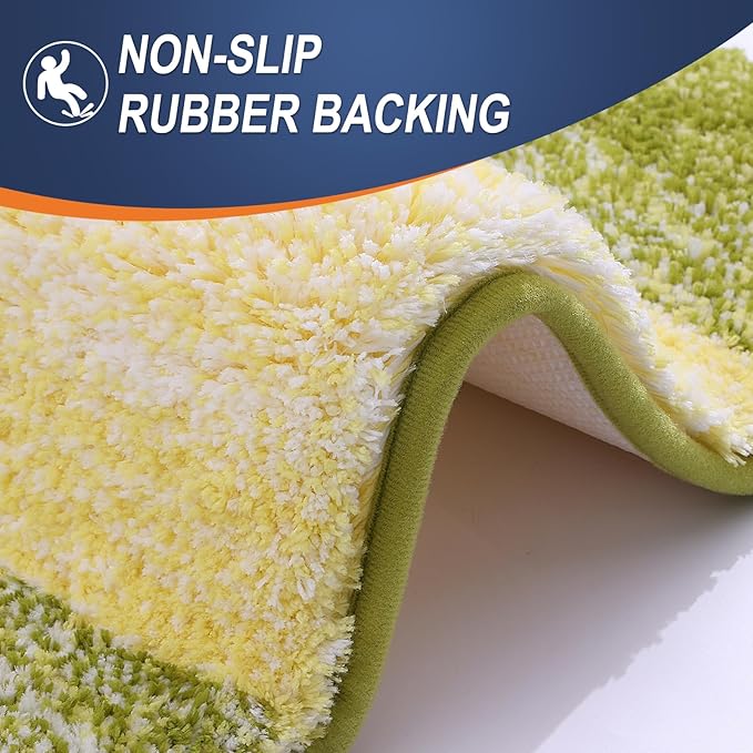 OLANLY Bathroom Rugs Mat 36x24, Extra Soft Absorbent Microfiber Bath Rugs, Rubber Backing, Quick Dry, Machine Washable Bath Mats for Bathroom Floor, Tub and Shower, Home Decor Accessories, Olive Green