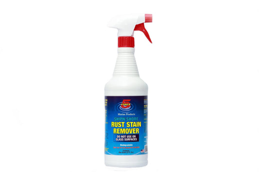 Force 5 SHIPNSHORE Rust Stain Remover Instantly Dissolve Rust Stains on Boat hull Vinyl Fabric Metal & Painted Surfaces - Removes Sprinkler Stains from Walls and Fences Instantly.
