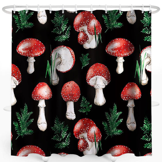 zpepe Mushroom Shower Curtain Cloth Shower Curtains Cute Shower Curtain Funky Shower Curtain Waterproof Polyester Fabric Shower Curtain Set with 12 Hooks Bathroom Decor 72x72 Inches(02)