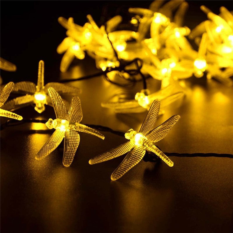 30 LED Solar Dragonfly String Lights for Garden Decor