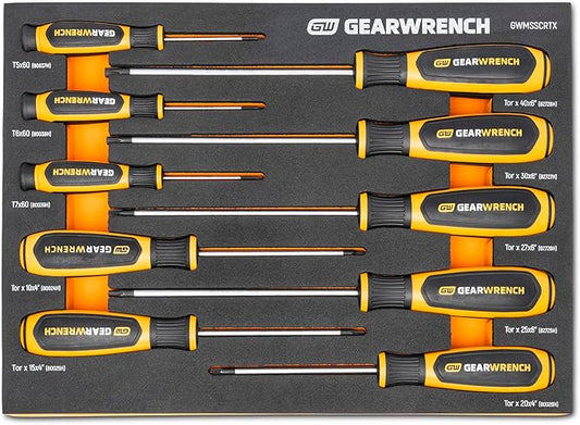 GEARWRENCH 10 Piece Torx Dual Material Screwdriver Set in Foam Storage Tray - GWMSSCRTX