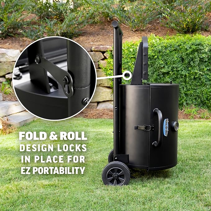 Char-Griller E1816 King-Griller Gambler Portable Charcoal Grill in Black