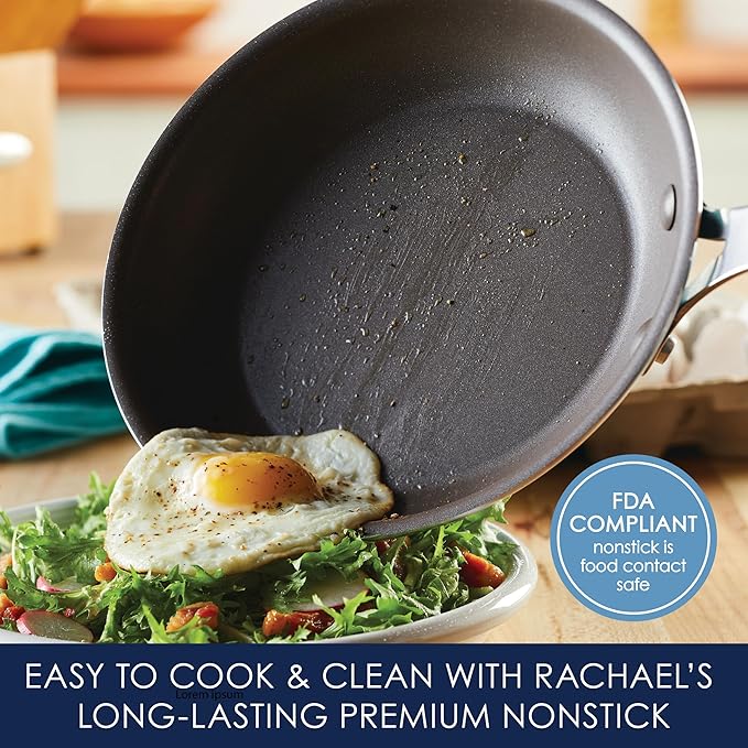 Rachael Ray Cook + Create Nonstick Cookware/Pots and Pan Set, 10 Piece, Gray