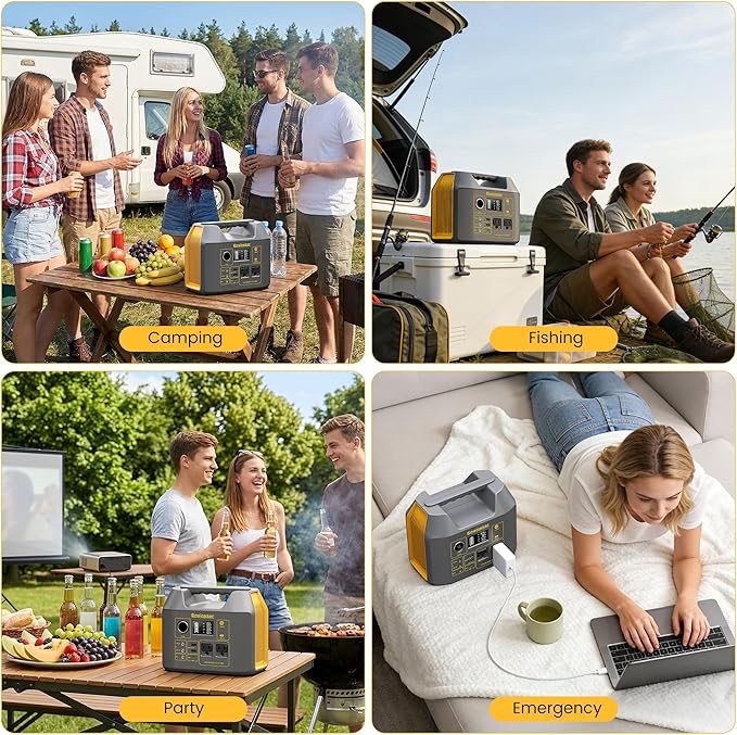 EnginStar Portable Power Station,300W Solar Generator, 110V 296Wh Power Bank Two Pure Sine Wave AC Outlet 80000mAh Lithium Battery Pack for Camping Outdoors Trip RV Hunting Vans Emergency Backup