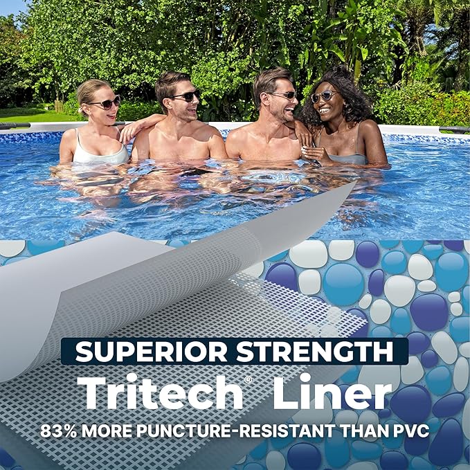 Piscine hors sol Bestway Steel Pro MAX 4,57 m x 1,07 m, cadre métallique rond avec pompe de filtration, échelle et bâche, grise