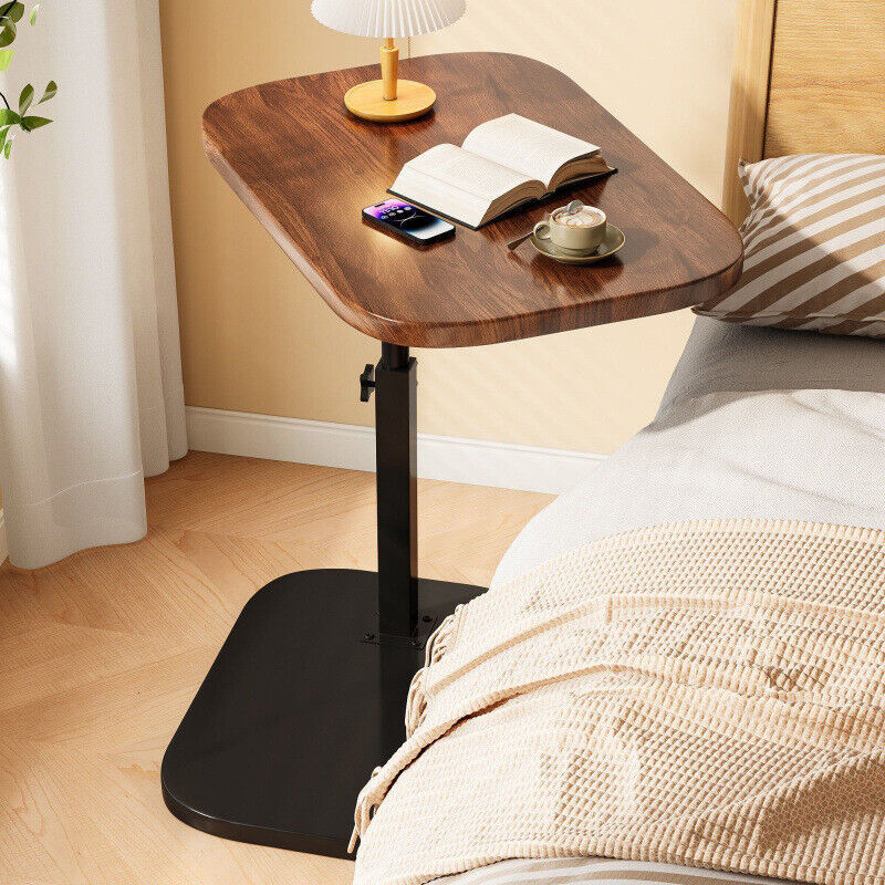 Adjustable C-Shaped Sofa Side End Table Coffee Laptop Table Living Room Bedroom